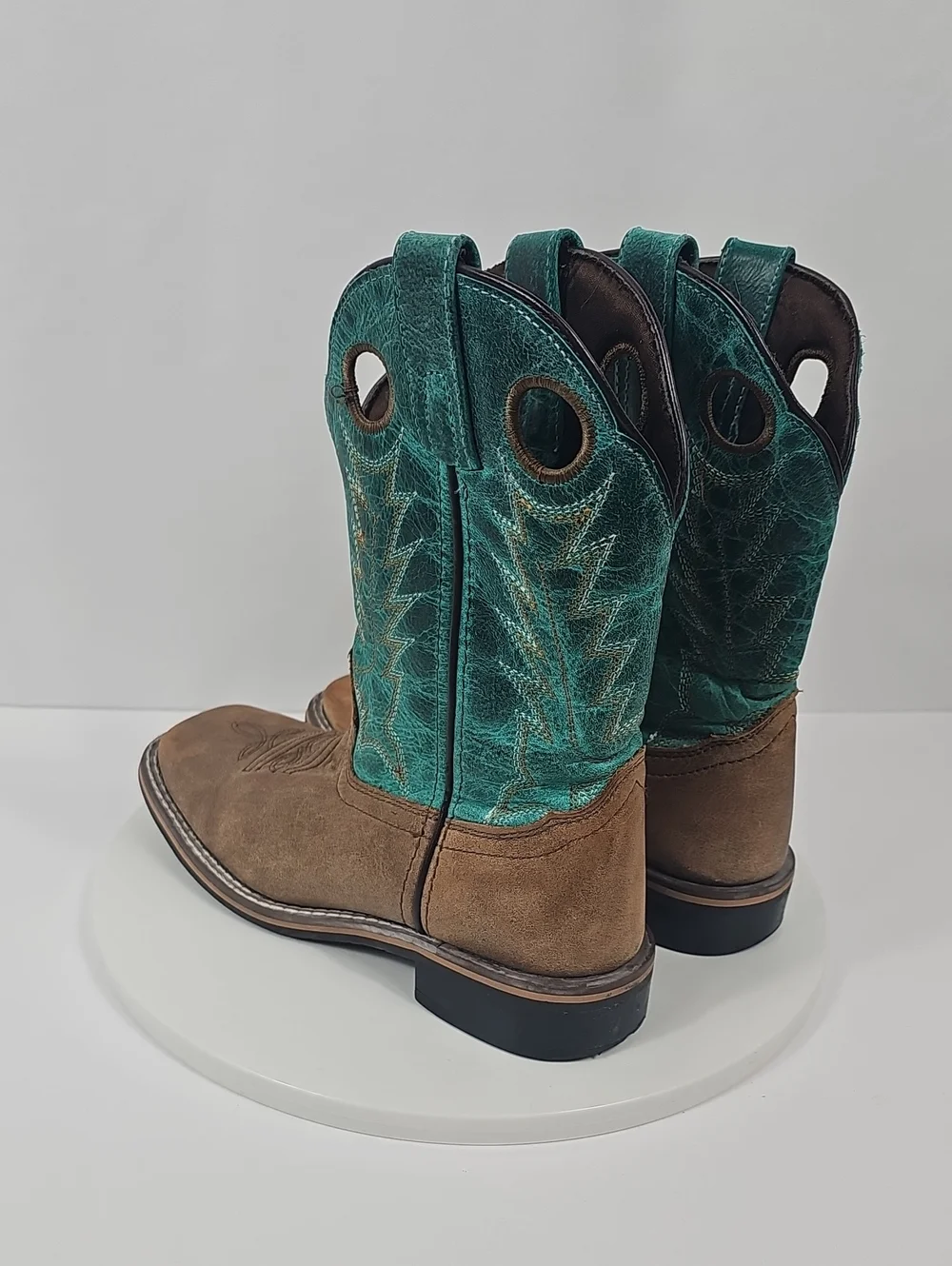 Smoky Mountain Jesse 3851C Kids 3R Brown Turquoise Leather Cowboy Boots Cowgirl